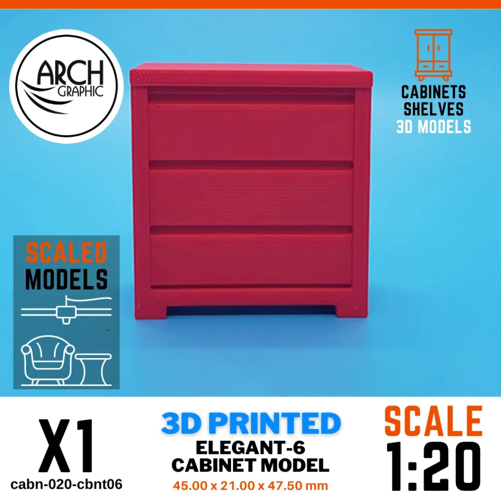 Best 3D Print Service in UAE for Interior Scaled Cabinet Models scale 1:20 used for Home, Office 3D Models Projects from ARCH GRAPHIC 3D Printing Service Company UAE