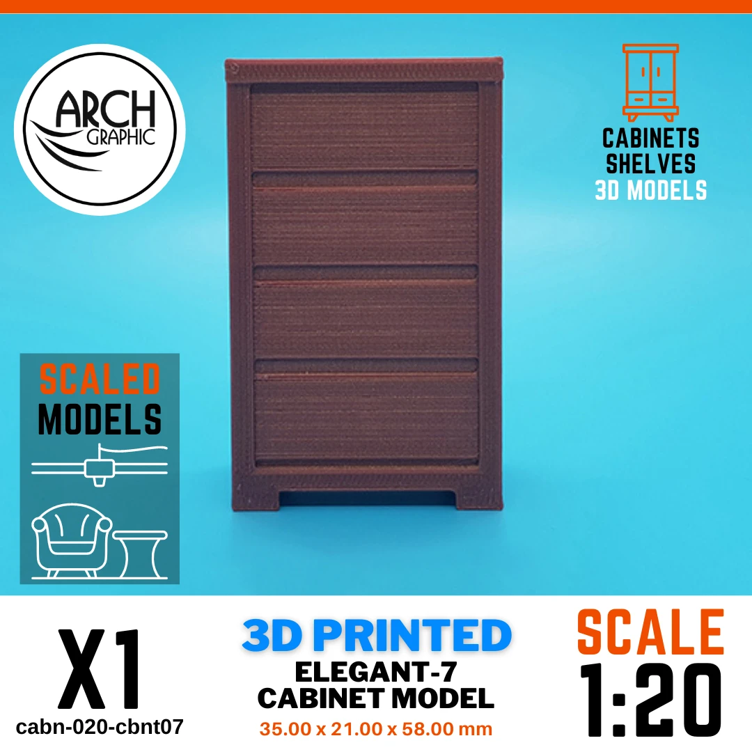 3D printed elegant-7 cabinet model scale 1:20