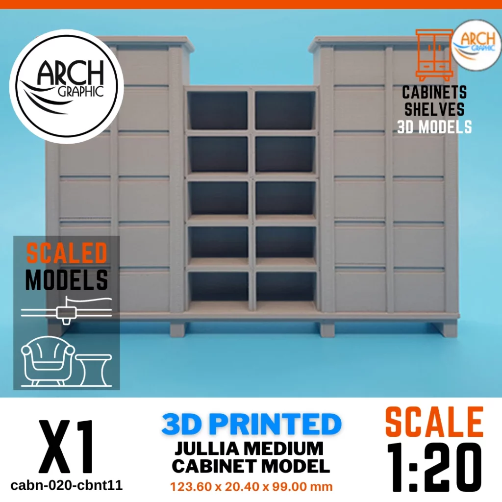 3D printed Jullia medium cabinet model scale 1:20
