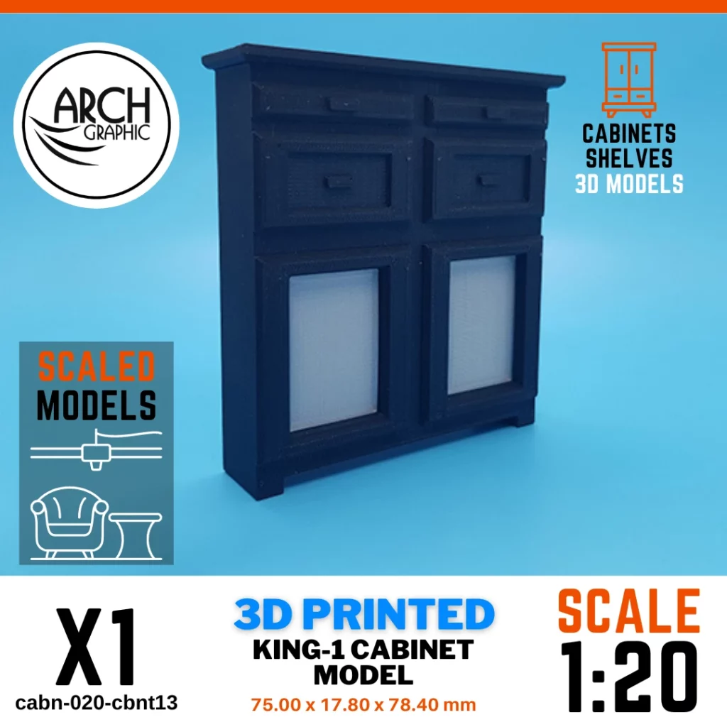 3D printed king-1 cabinet model scale 1:20