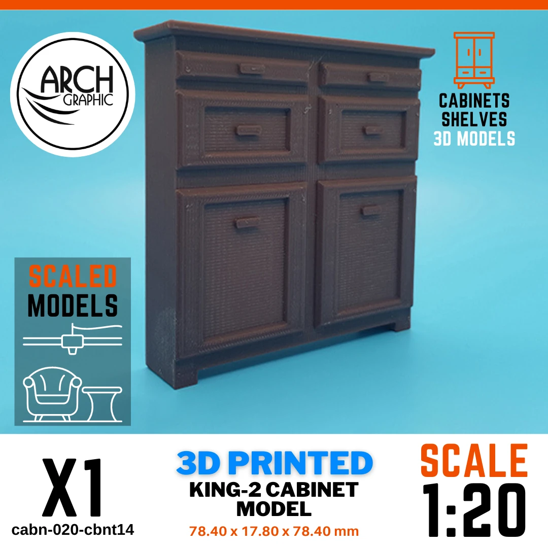 3D printed king-2 cabinet model scale 1:20