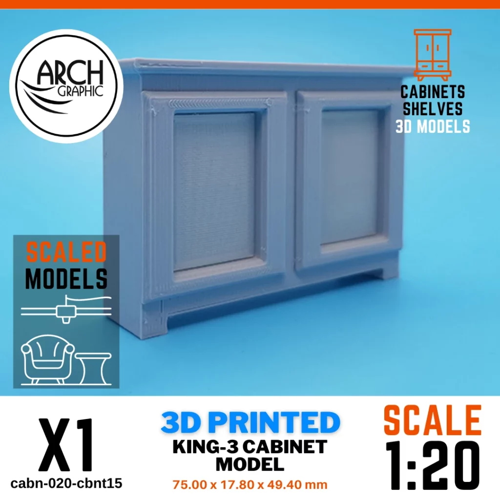 3D printed king-3 cabinet model scale 1:20