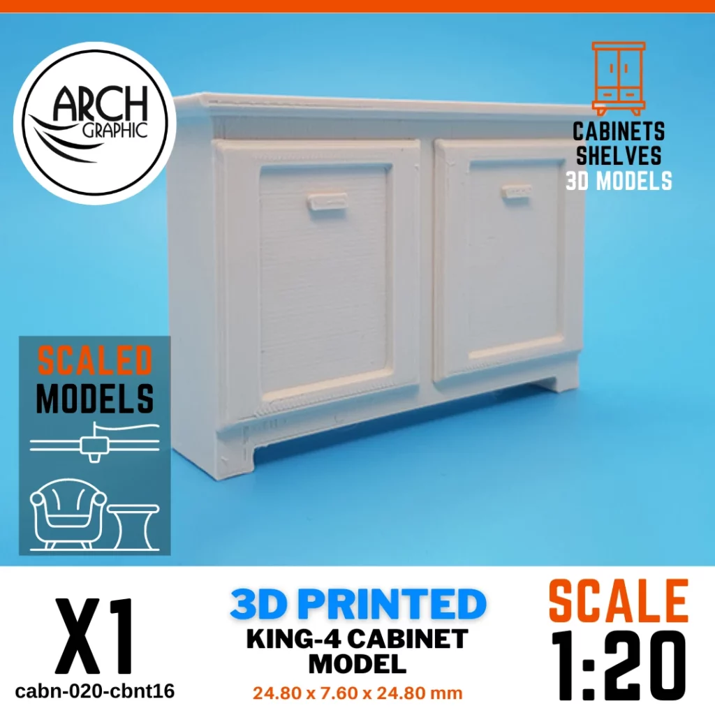 3D printed king-4 cabinet model scale 1:20