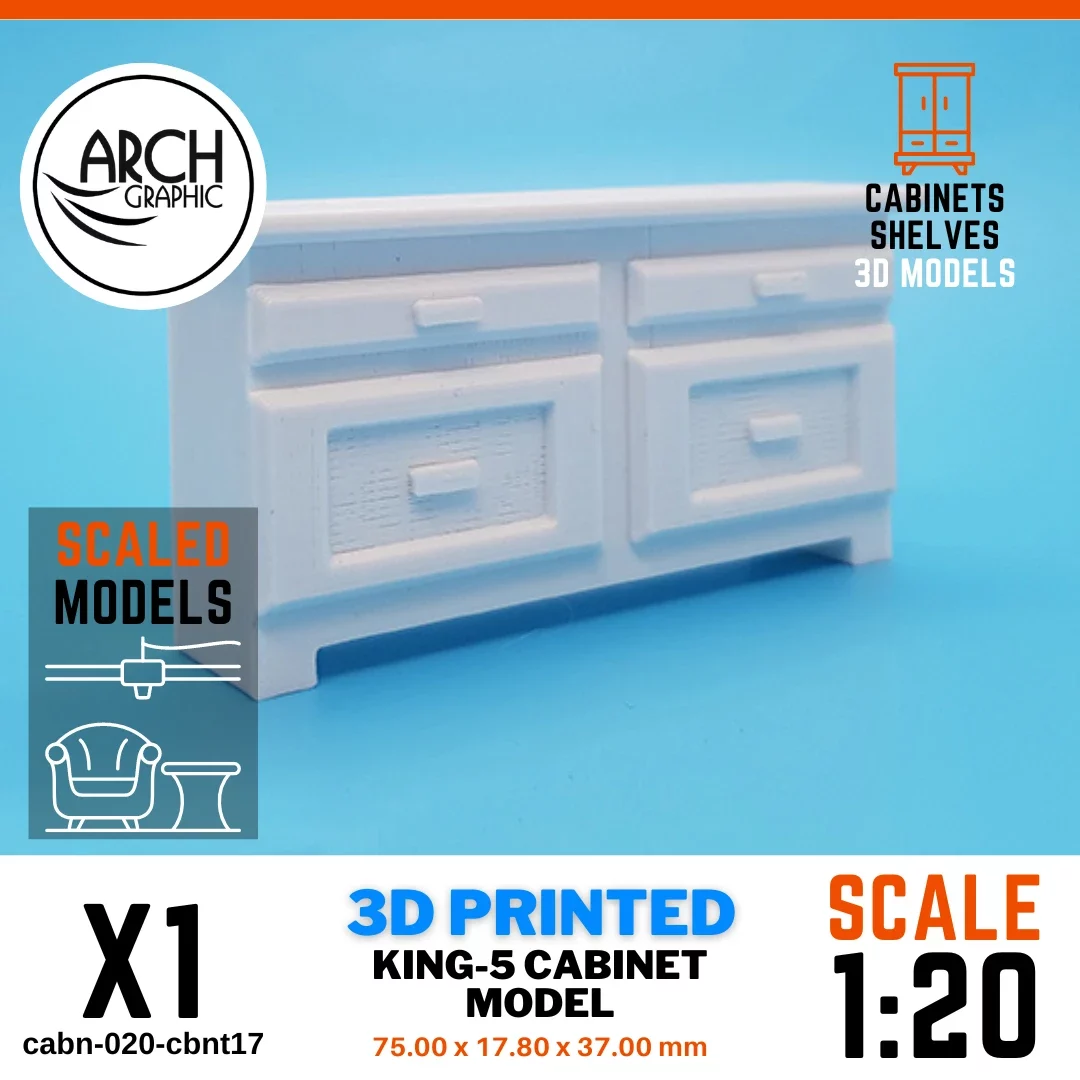 3D printed king-5 cabinet model scale 1:20