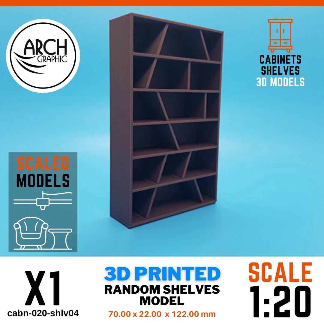 3D printed random shelves model scale 1:20