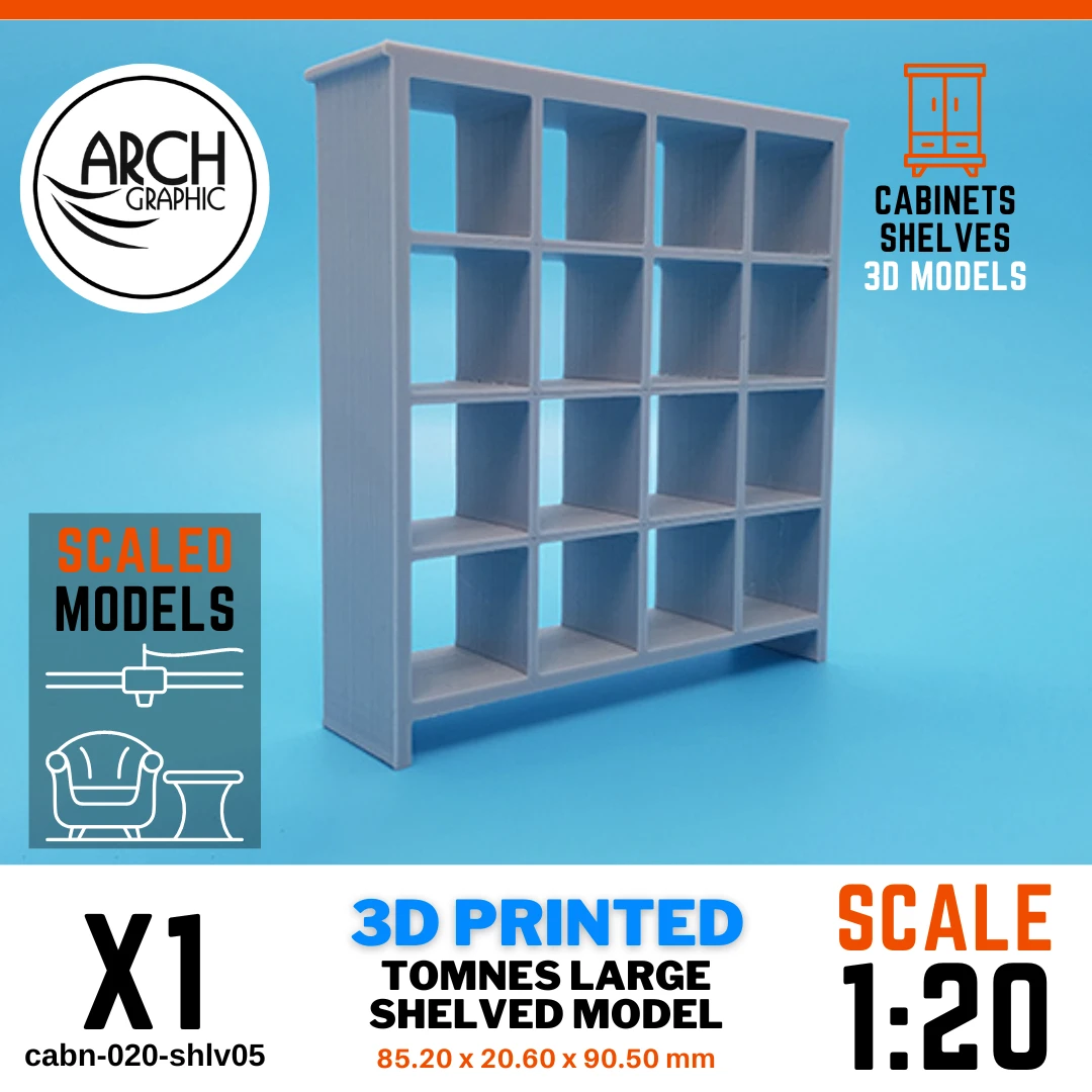 3D printed Tomnes large shelved model scale 1:20