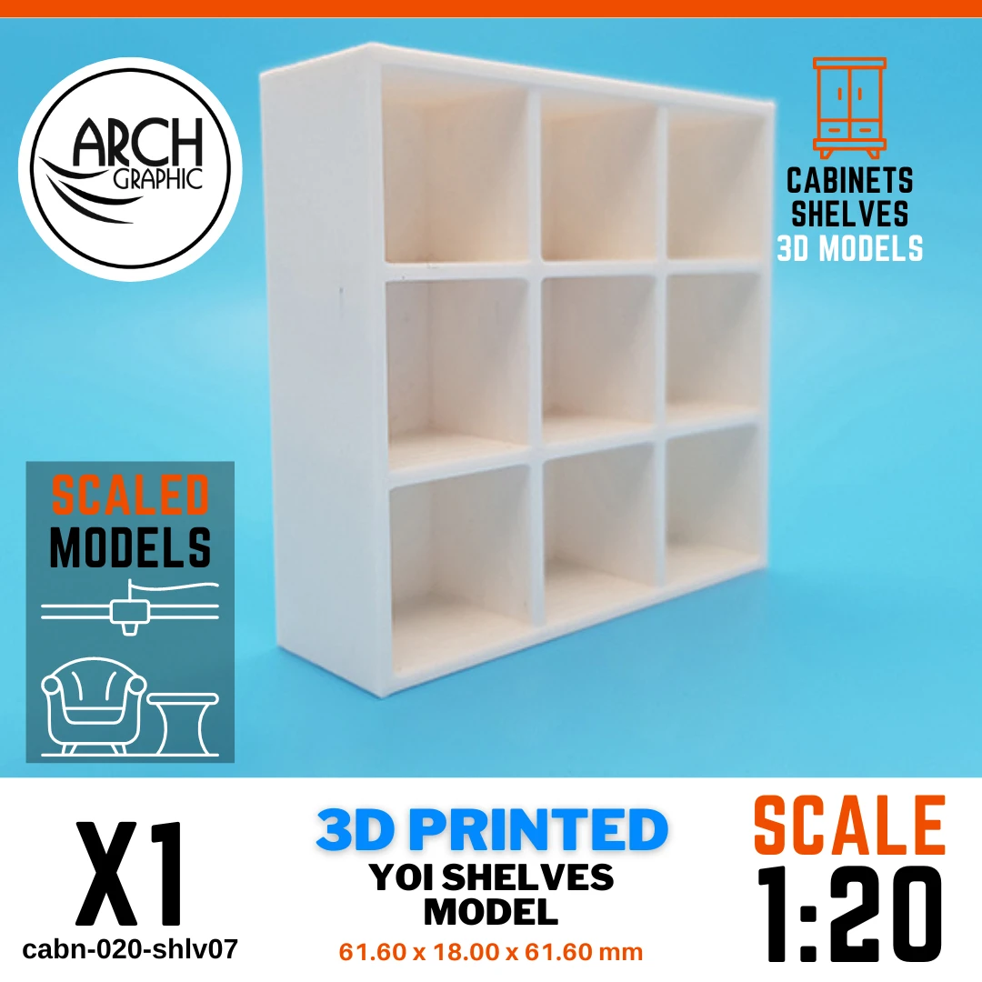 3D printed YOI shelves model scale 1:20