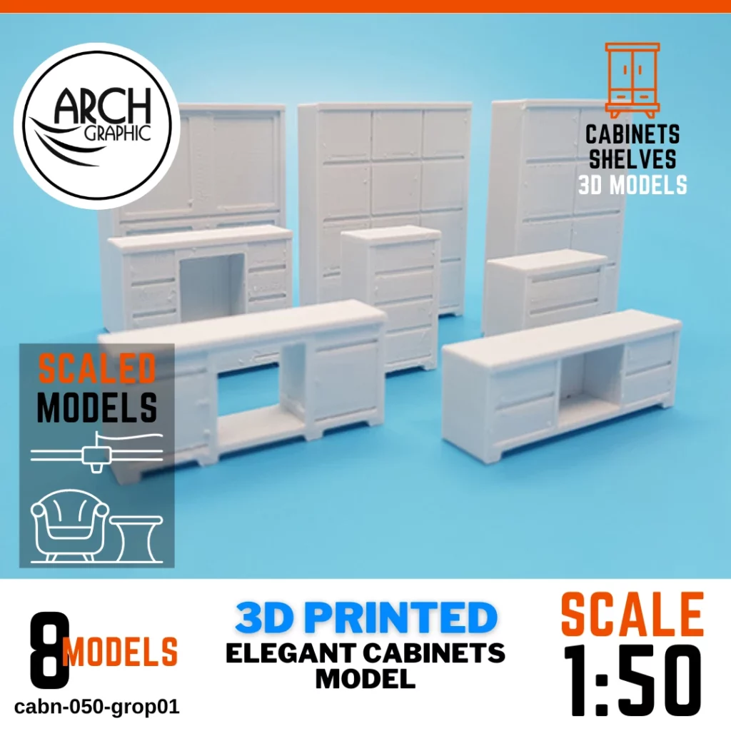 3D printed elegant cabinets model scale 1:50
