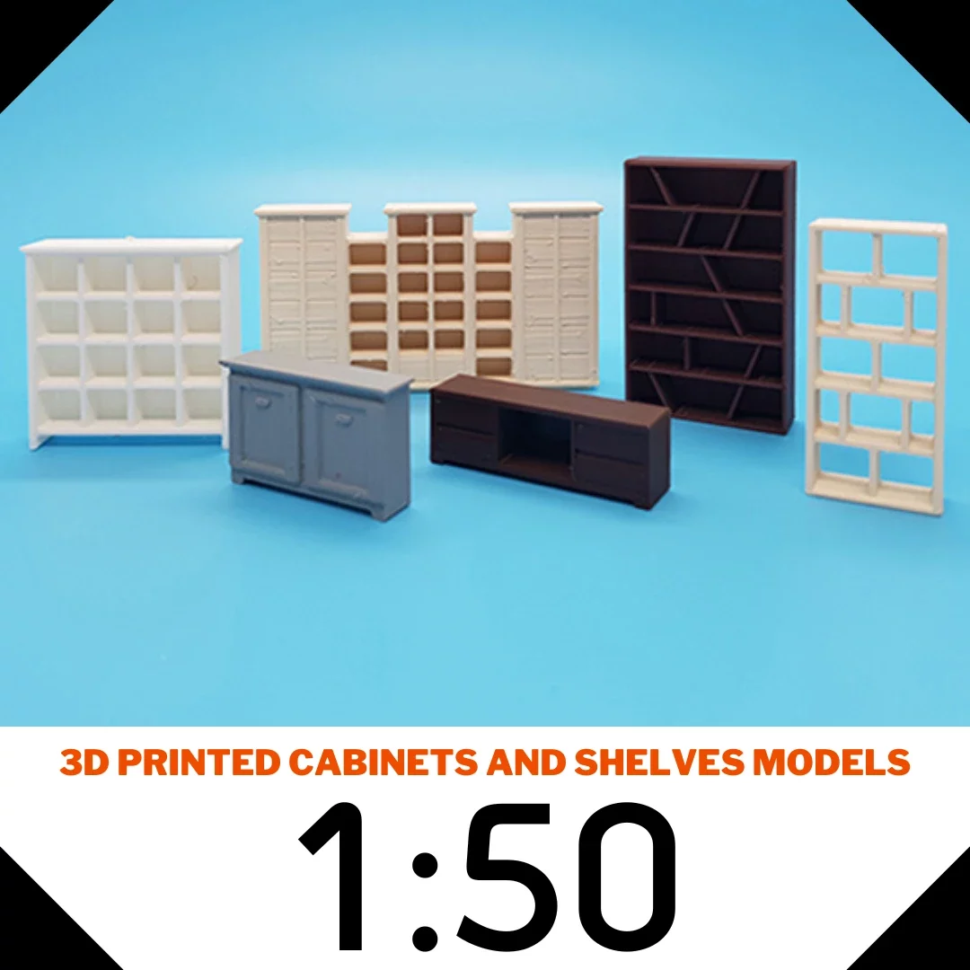 3D Printing Cabinets and Shelves Models Scale 1:50