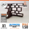3D printed corner book-shelves model scale 1:50