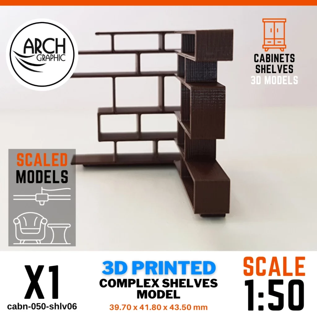 Fine details 3D Printing Hub in UAE provides 3D Printed Shelves for Books in UAE in scale 1:50