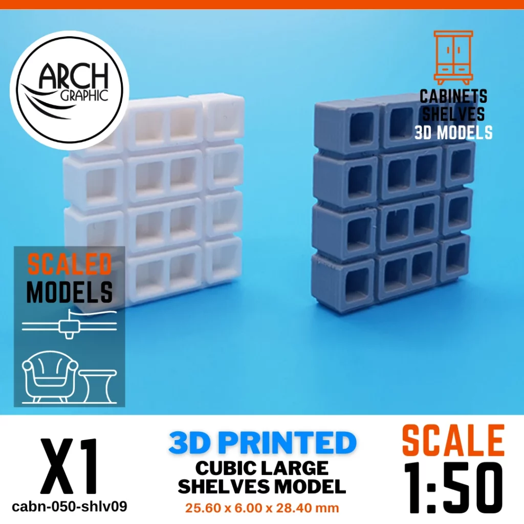 Best Quality 3D scale models for Shelves from ARCH GRAPHIC 3D Printing Service Company in UAE Scale 1:50
