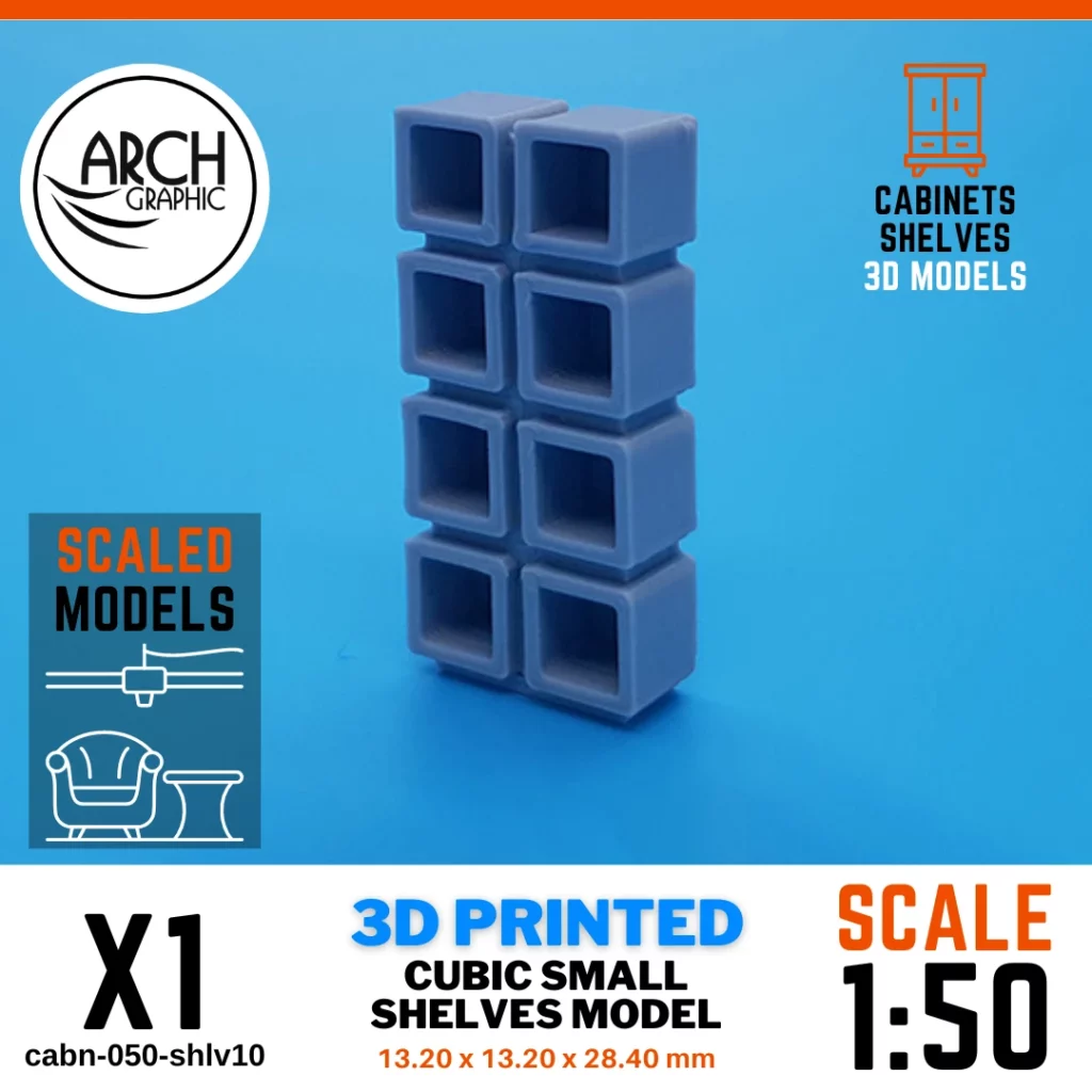 3D Printed Shelves Scale 1:50 using Best 3D Printers in UAE for making Best 3D Print projects Service in UAE
