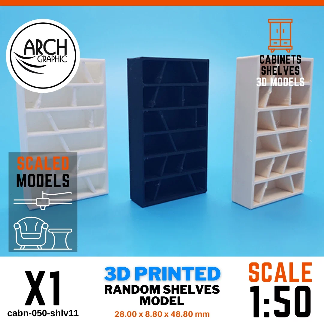 3D printed random shelves model scale 1:50