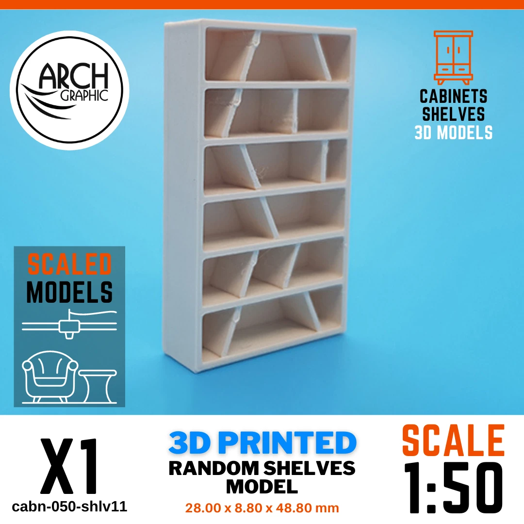 3D Printing Modern Shelves Models scale 1:50 to use for 3D Print Interior scale models in UAE