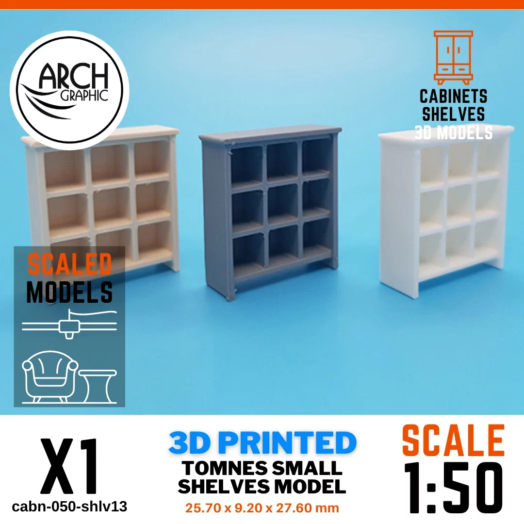 3D printed Tomnes small shelves model scale 1:50