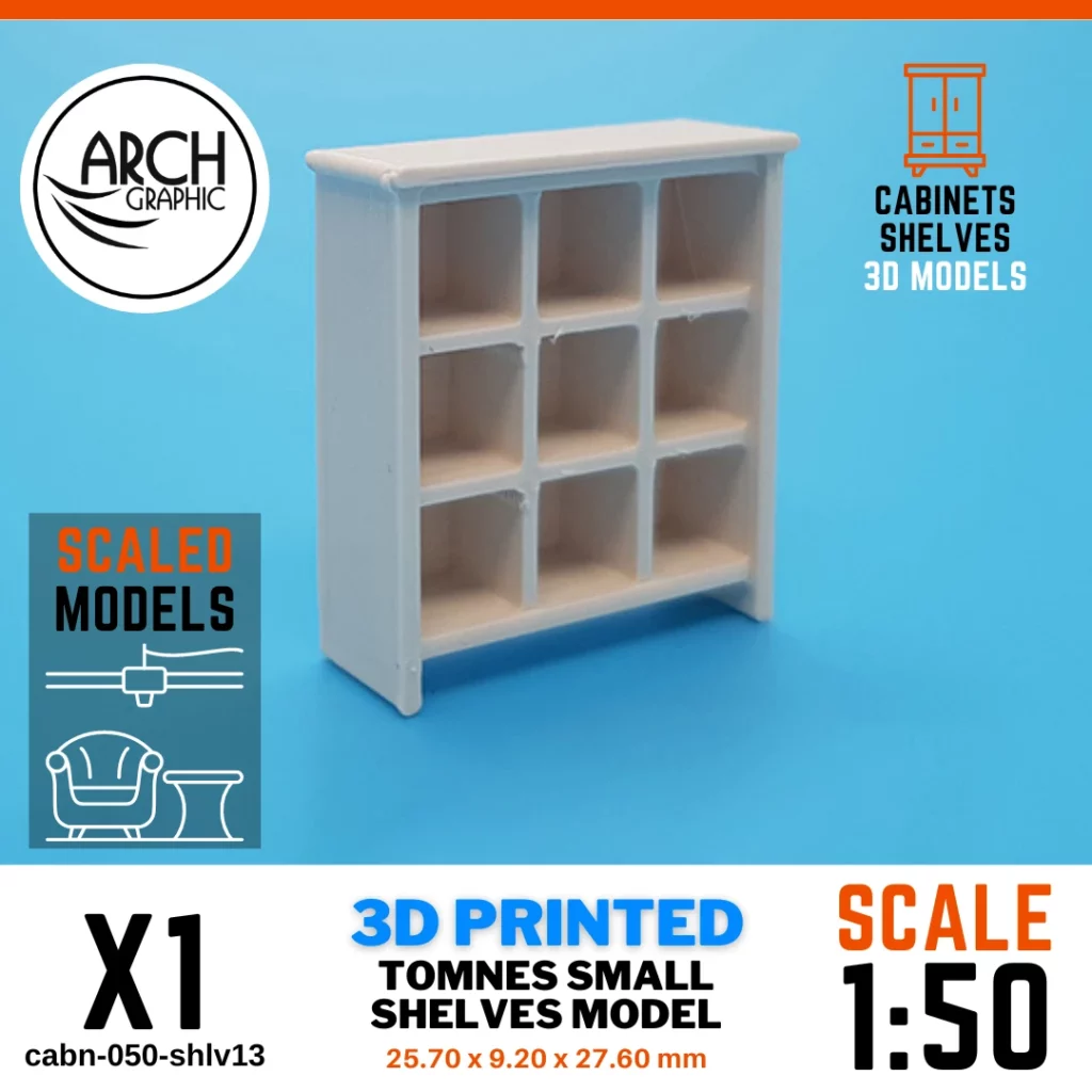 3D Printed Shelves Scaled models scale 1:50 in UAE for Interior University Projects in UAE