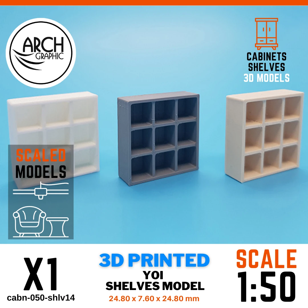 3D printed YOI shelves model scale 1:50