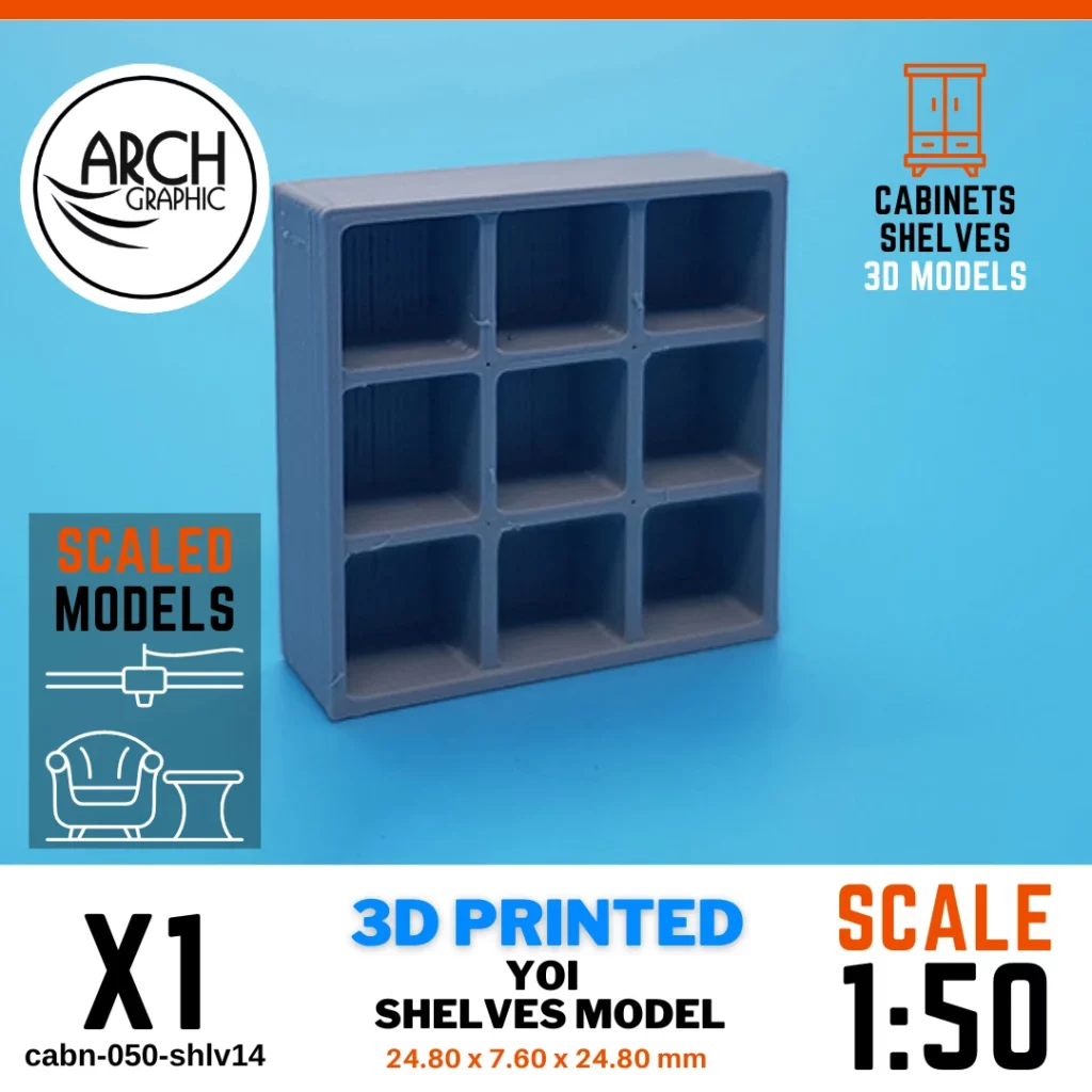 Best 3D Printing Hub in UAE Provides 3D Printed Scaled Models Shelves scale 1:50 for Interior Designers