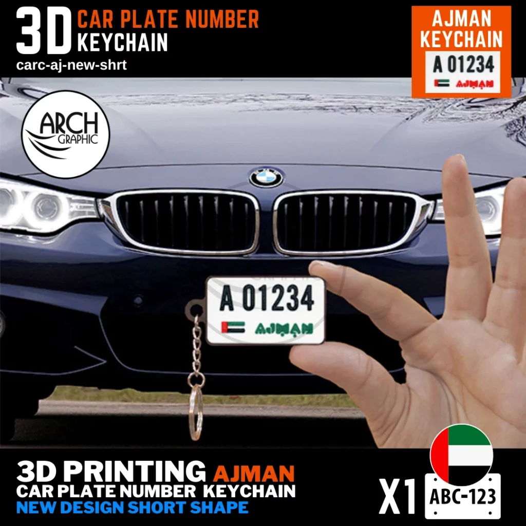 Personalized 3D Printing of Ajman New Design Short Shape keyring