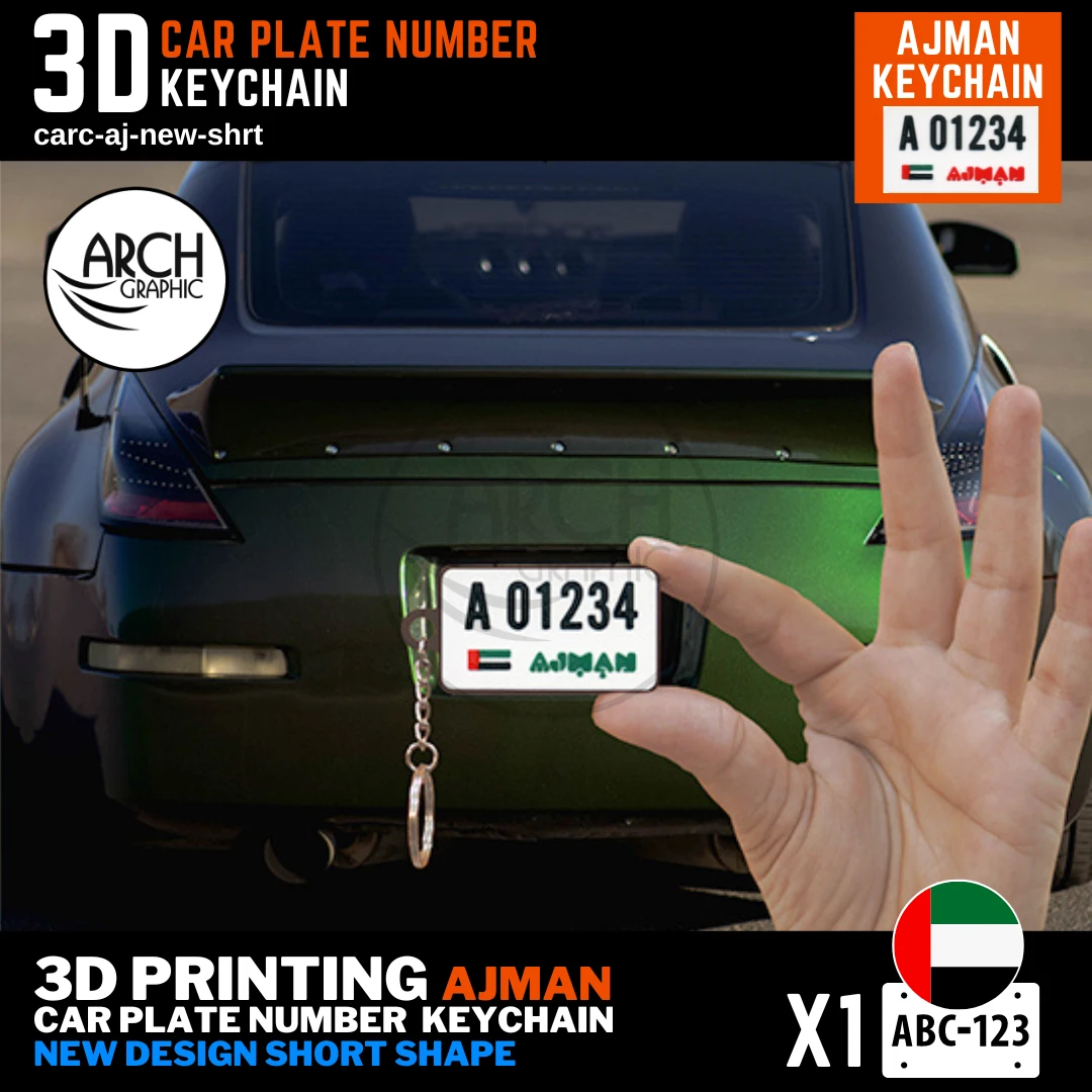 3D Print for Ajman New Design Short Shape Keyring