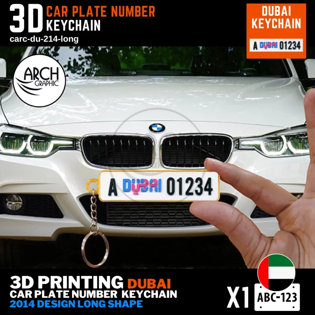 Personalized 3D Printing of Dubai 2014 Design Long Shape keyring
