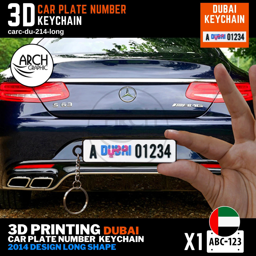 Dubai 3D Printed Mini 2014 Design Long Shape Key-chain