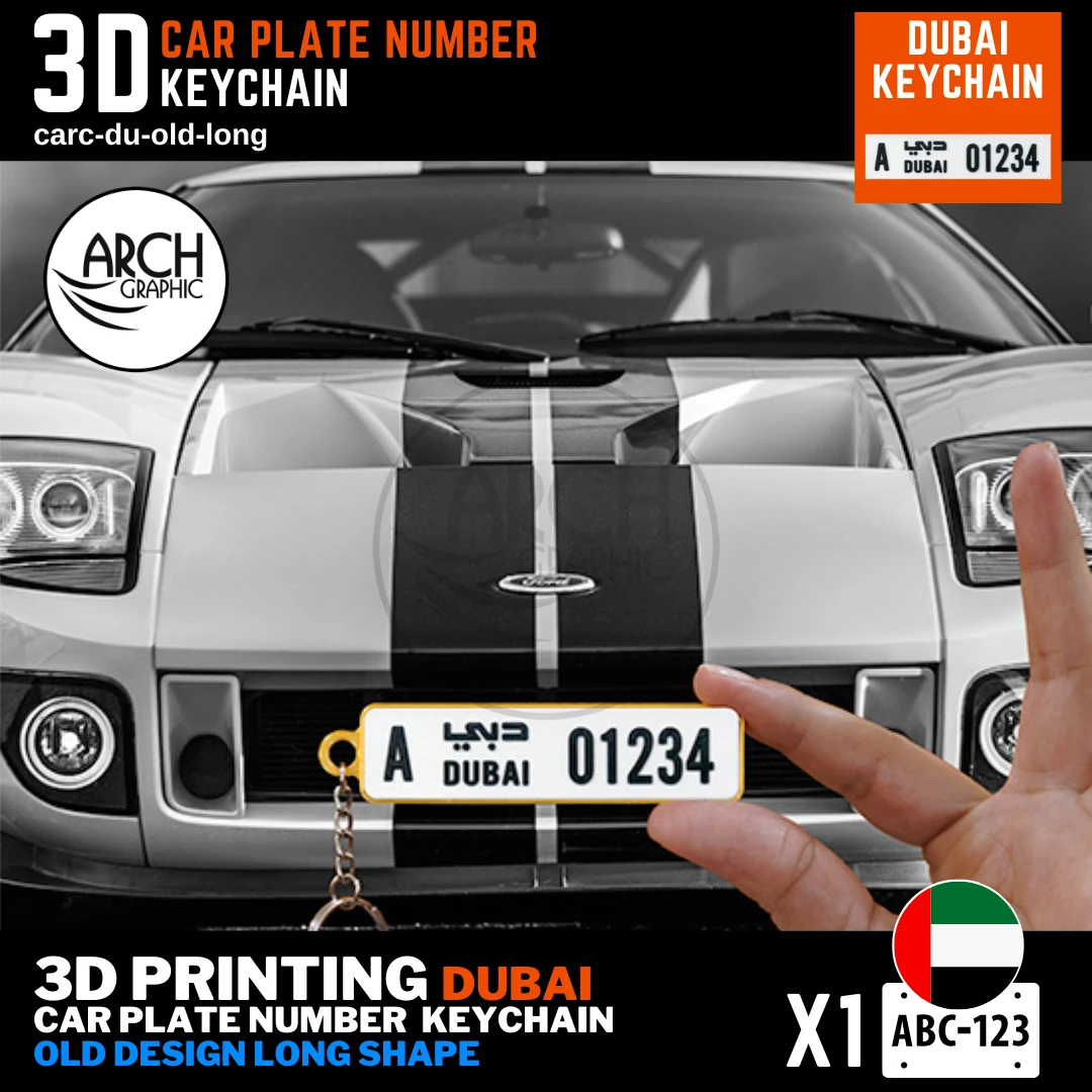 Personalized 3D Printing of Dubai Old Design Long Shape keyring