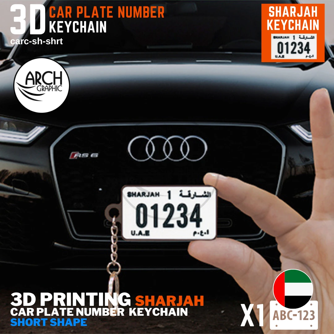 Personalized 3D Printing of Sharjah New Design Short Shape keyring