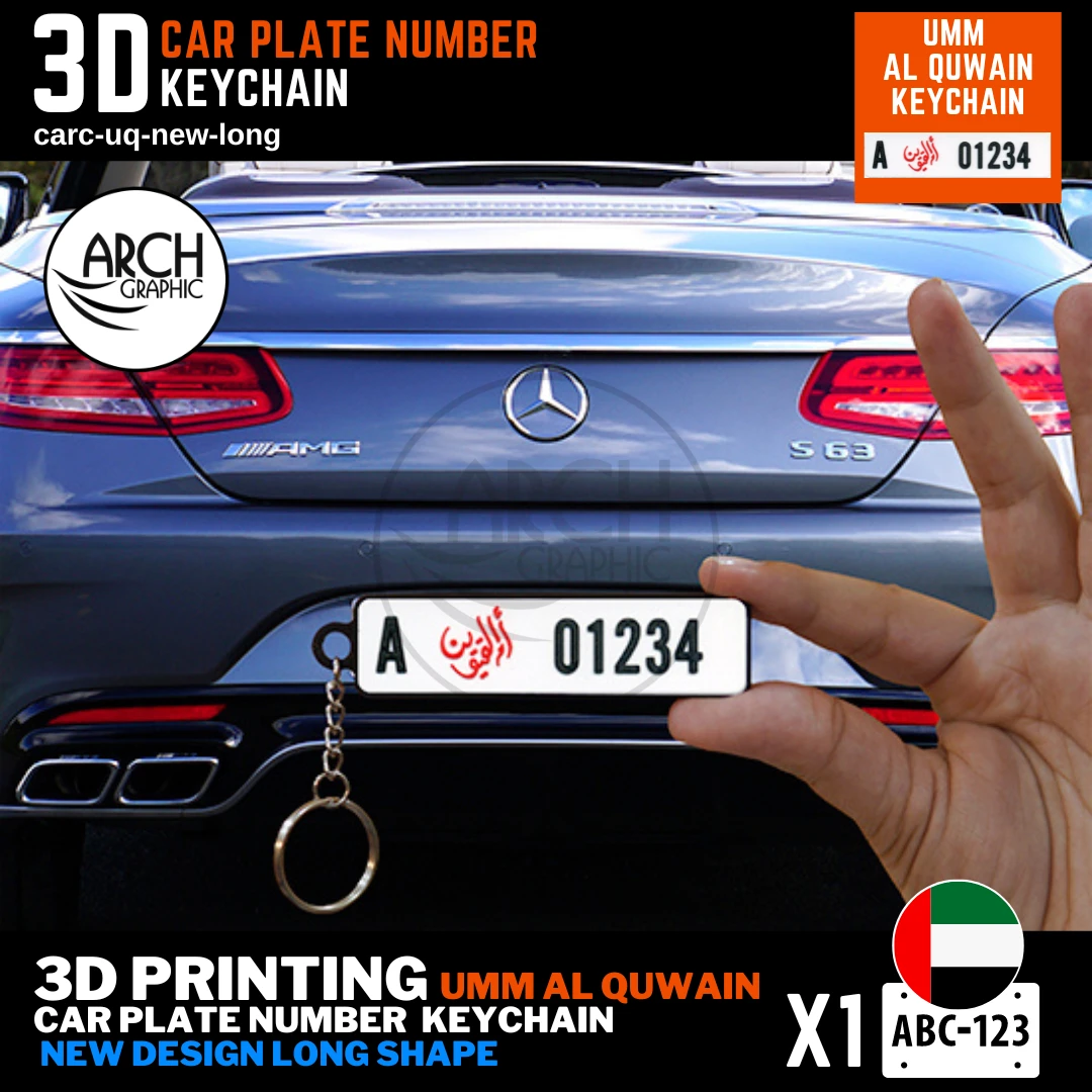 Umm Al Quwain 3D Printed Mini New Design Long Shape Key-chain