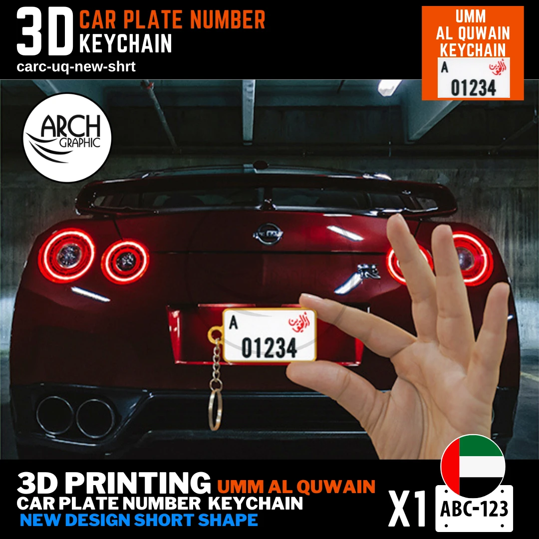 Umm Al Quwain 3D Printed Mini New Design Short Shape Key-chain