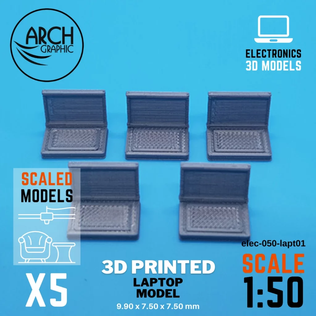 3D printed laptop model scale 1:50
