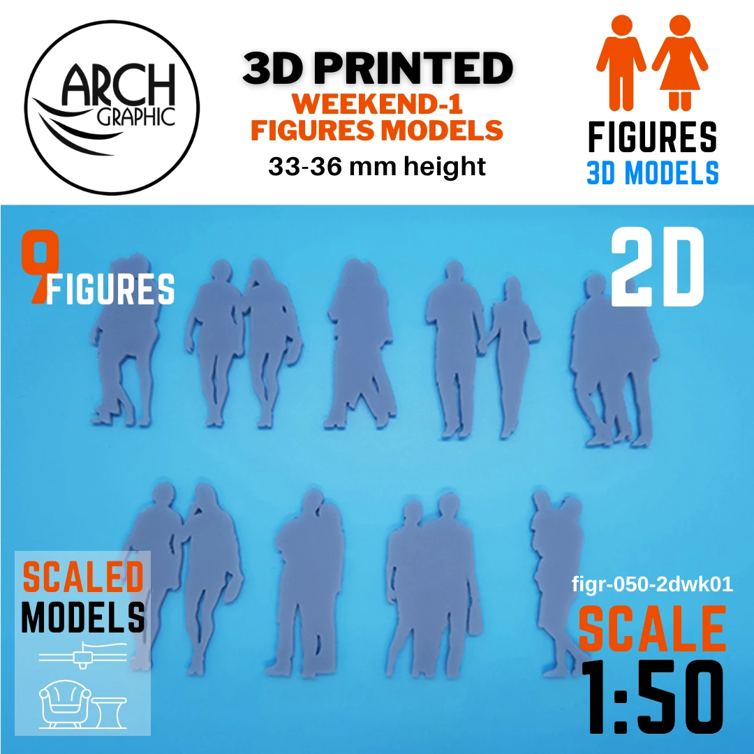 Fine Details 3D Printing Weekend 1 figures scale 1:100 in UAE from ARCH GRAPHIC 3D Print HUB UAE for Exterior 3D Models in UAE