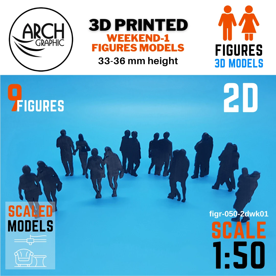 Fast 3D Printing Service in UAE for Human Weekend 1 figures Models in Scale 1:100