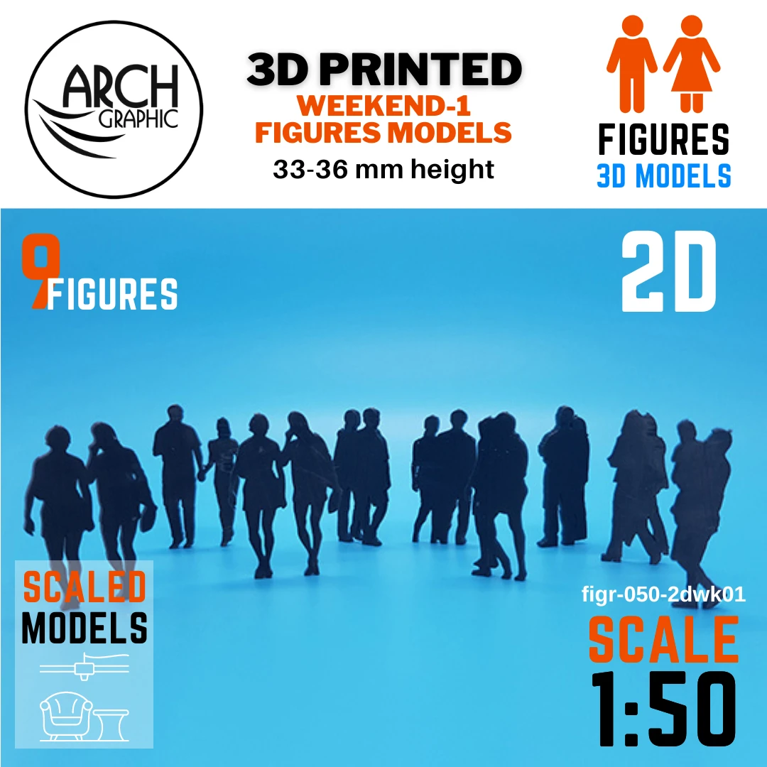 Accurate 3D Print Service in UAE for Scaled models of Human Weekend 1 figures Scale 1:100 for Best 3D Interior Models in Alain