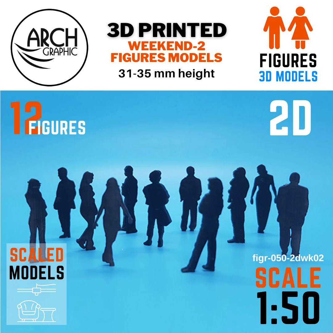 Accurate 3D Print Service in UAE for Scaled models of Human Weekend 2 figures Scale 1:100 for Best 3D Interior Models in Alain