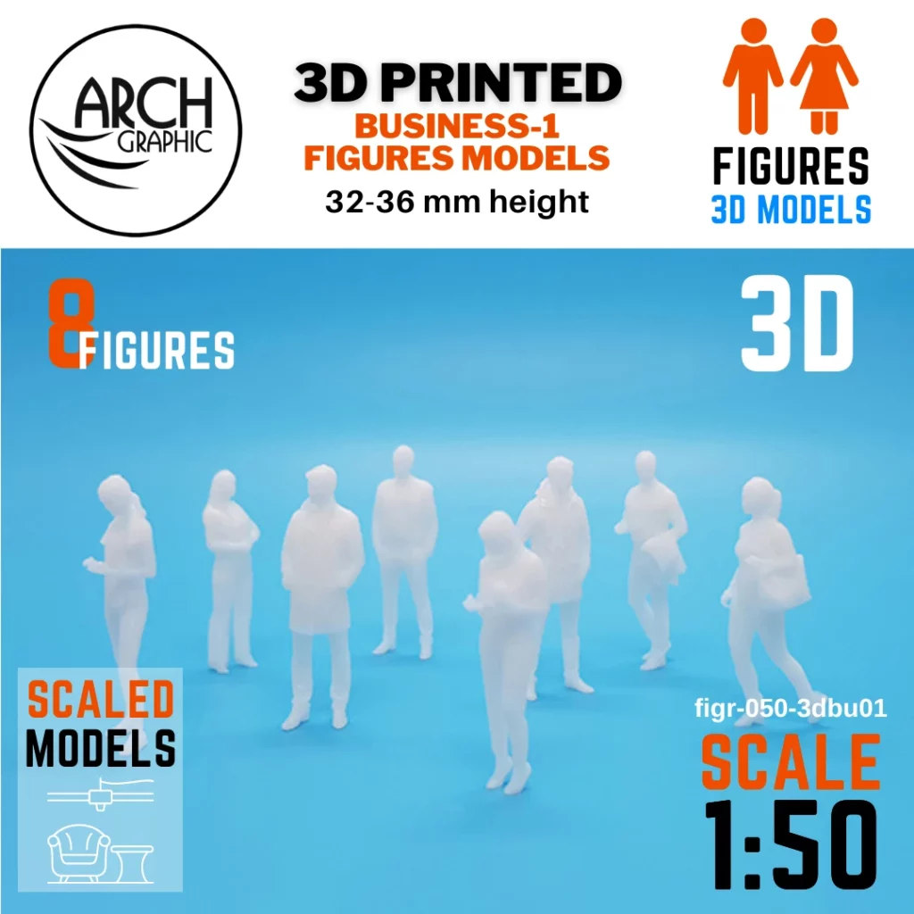 High-Quality 3D Printing Service in Dubai Provides 3D Printed Human Business 1 figures in scale 1:50 for 3D Printed scaled models mockup Projects