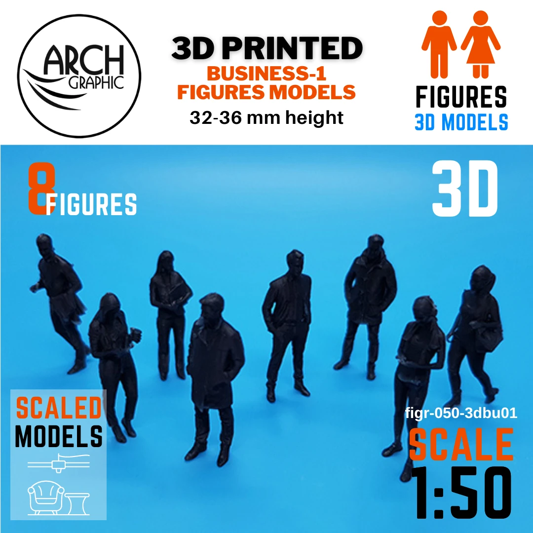 Accurate 3D Print Service in UAE for Scaled models of Human Business 1 figures Scale 1:50 for Best 3D Interior Models in Alain