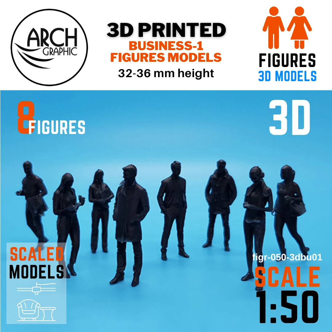 Fast 3D Printing Service in UAE for Human Business 1 figures Models in Scale 1:50