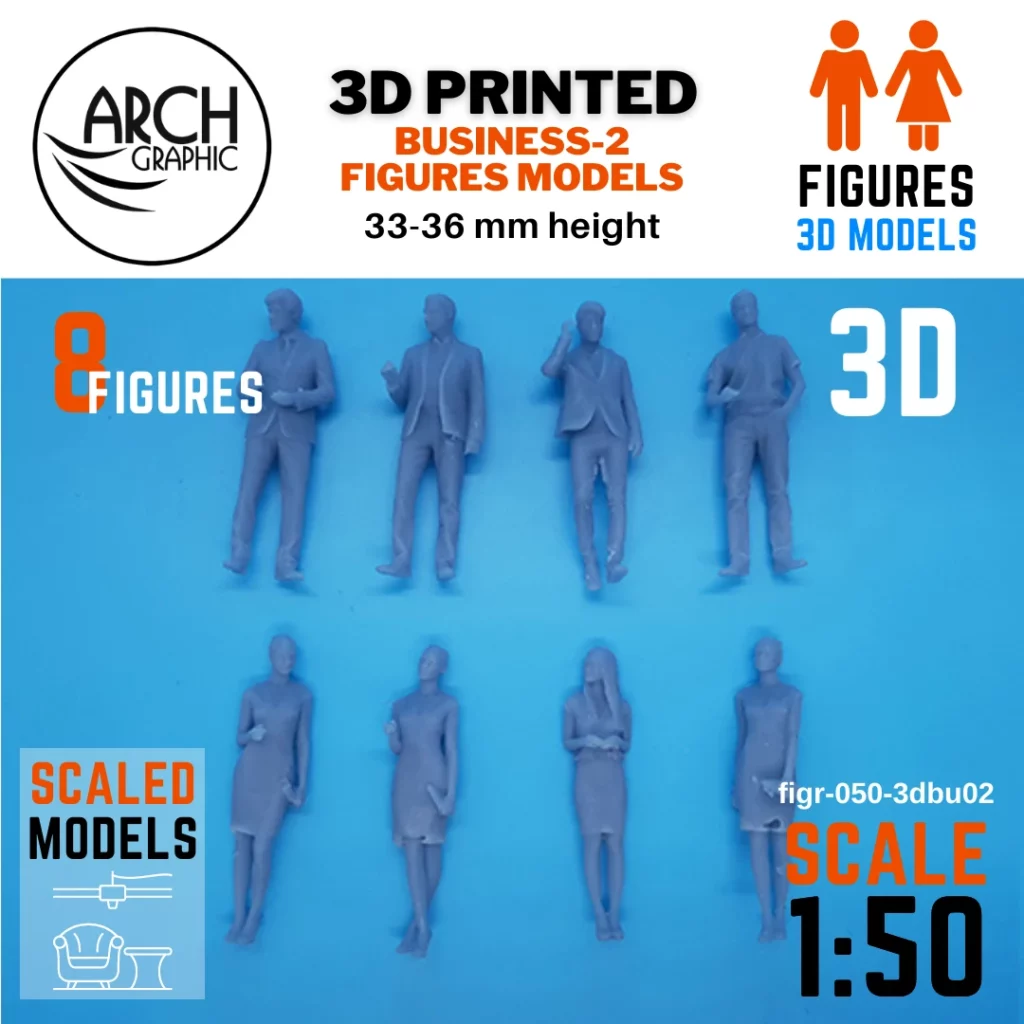 Best 3D Printing Company in UAE Provides 3D Scaled Models for Human Business 2 figures in Scale 1:50 to use for Best 3D Printed Interior Models in UAE