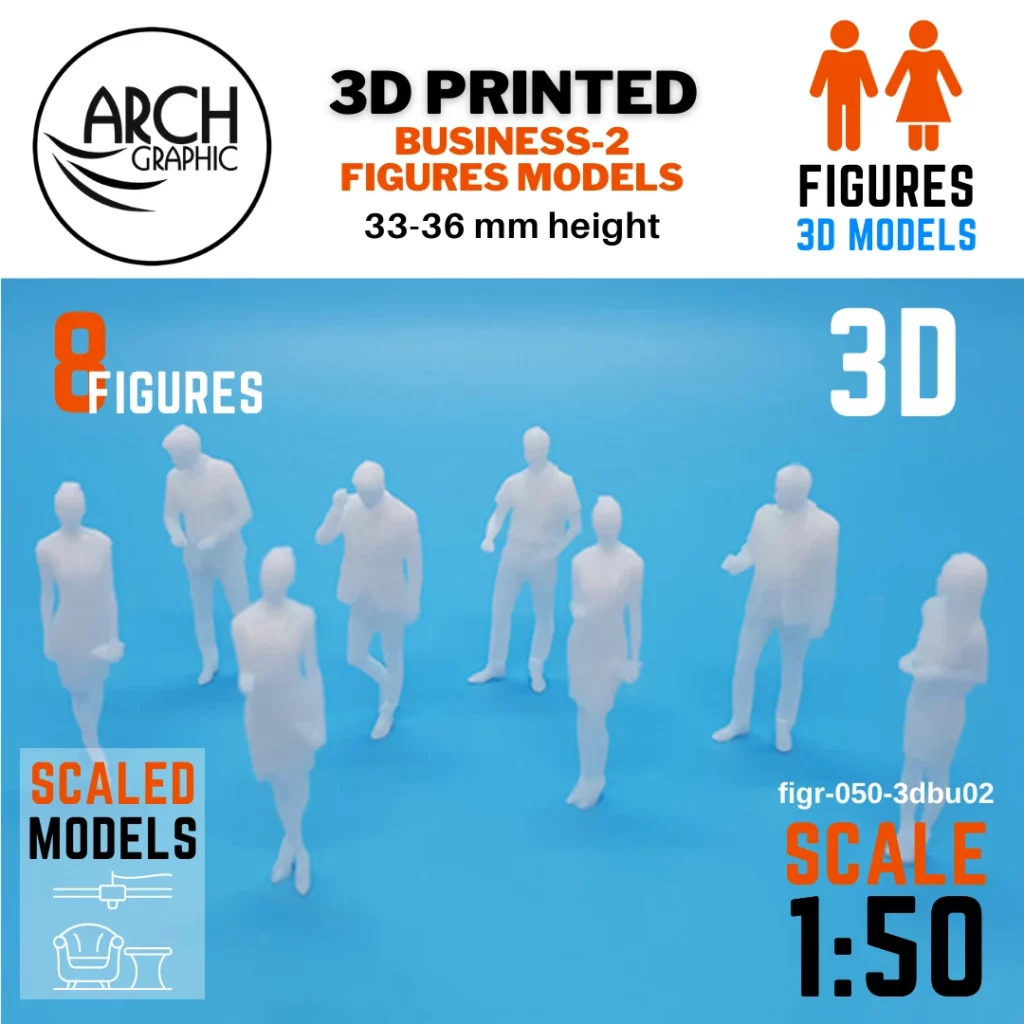 High-Quality 3D Printing Service in Dubai Provides 3D Printed Human Business 2 figures in scale 1:50 for 3D Printed scaled models mockup Projects