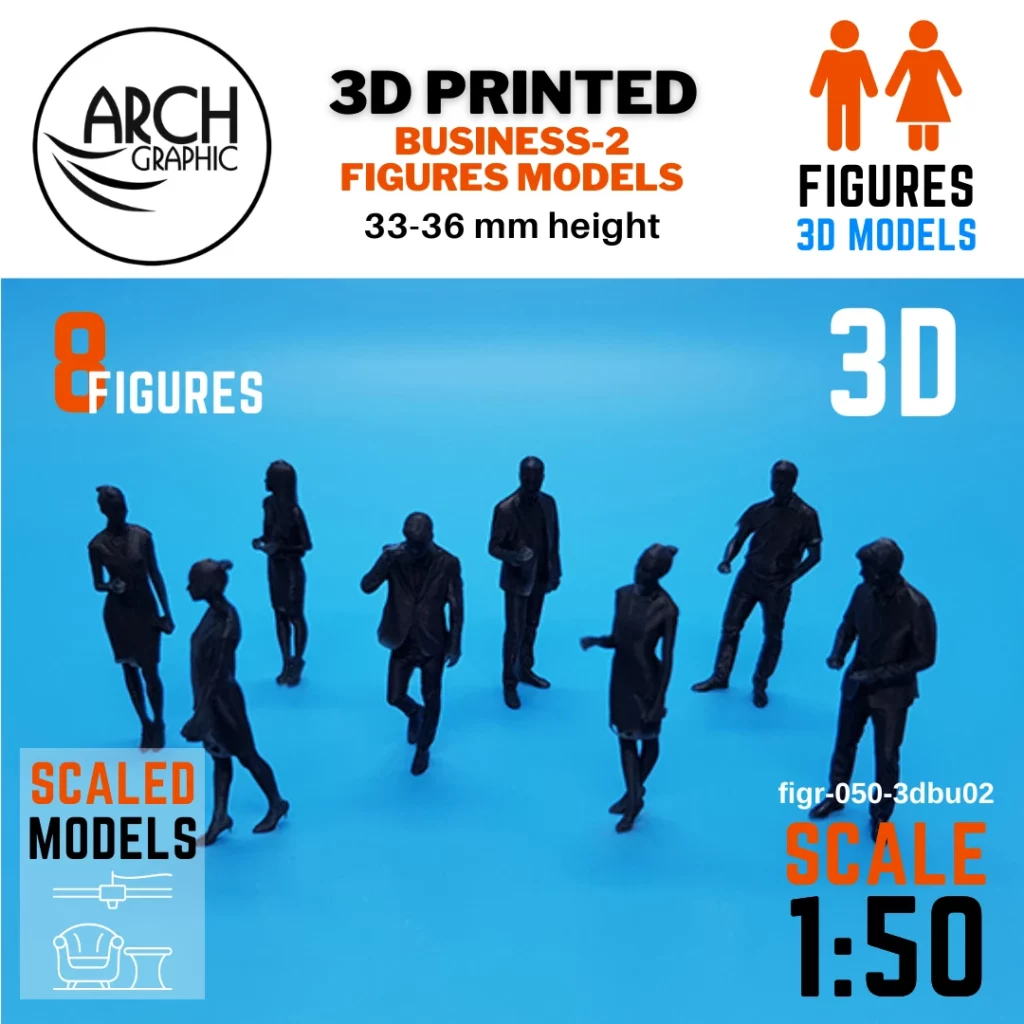Accurate 3D Print Service in UAE for Scaled models of Human Business 2 figures Scale 1:50 for Best 3D Interior Models in Alain