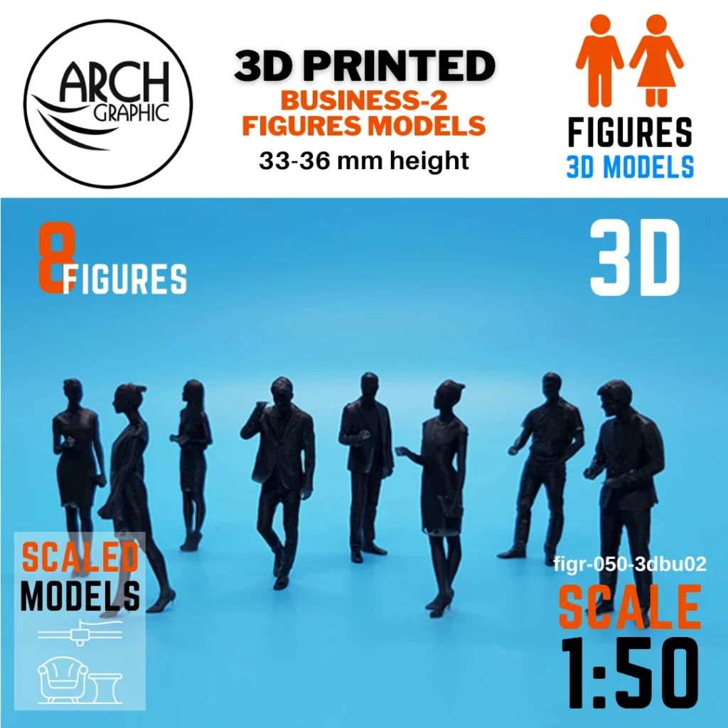 Fast 3D Printing Service in UAE for Human Business 2 figures Models in Scale 1:50