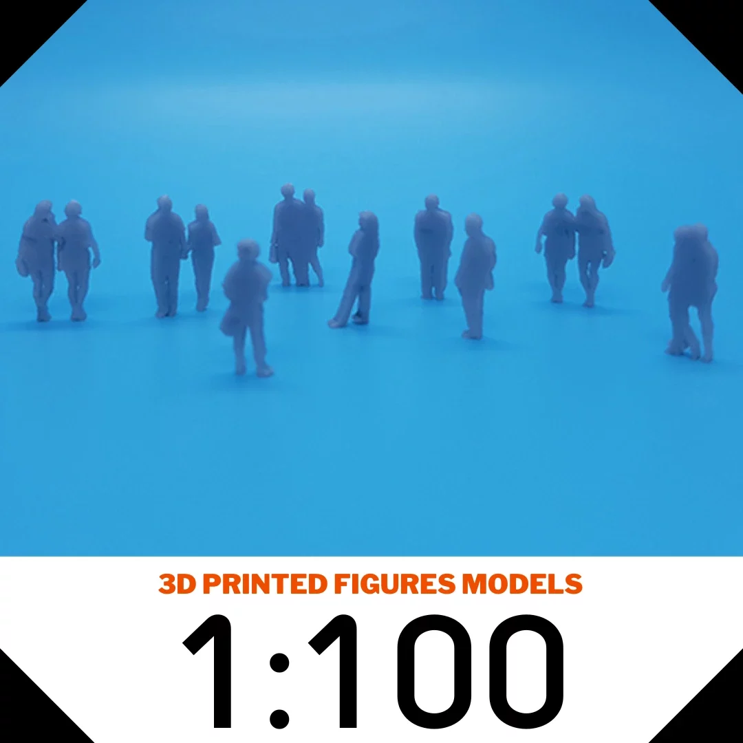 3D Printed figures models scale 1:100