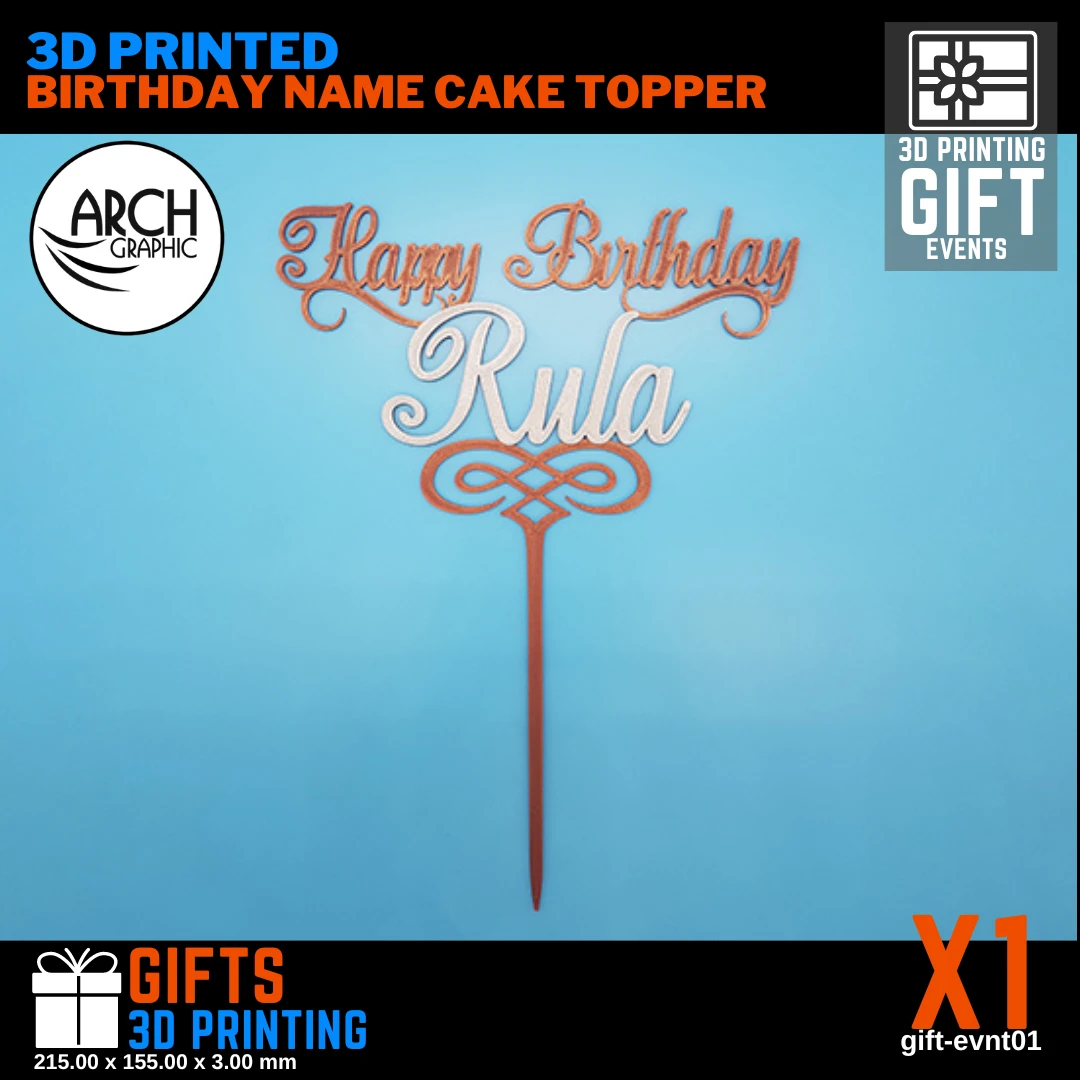 3d print birthday name cake topper in Dubai