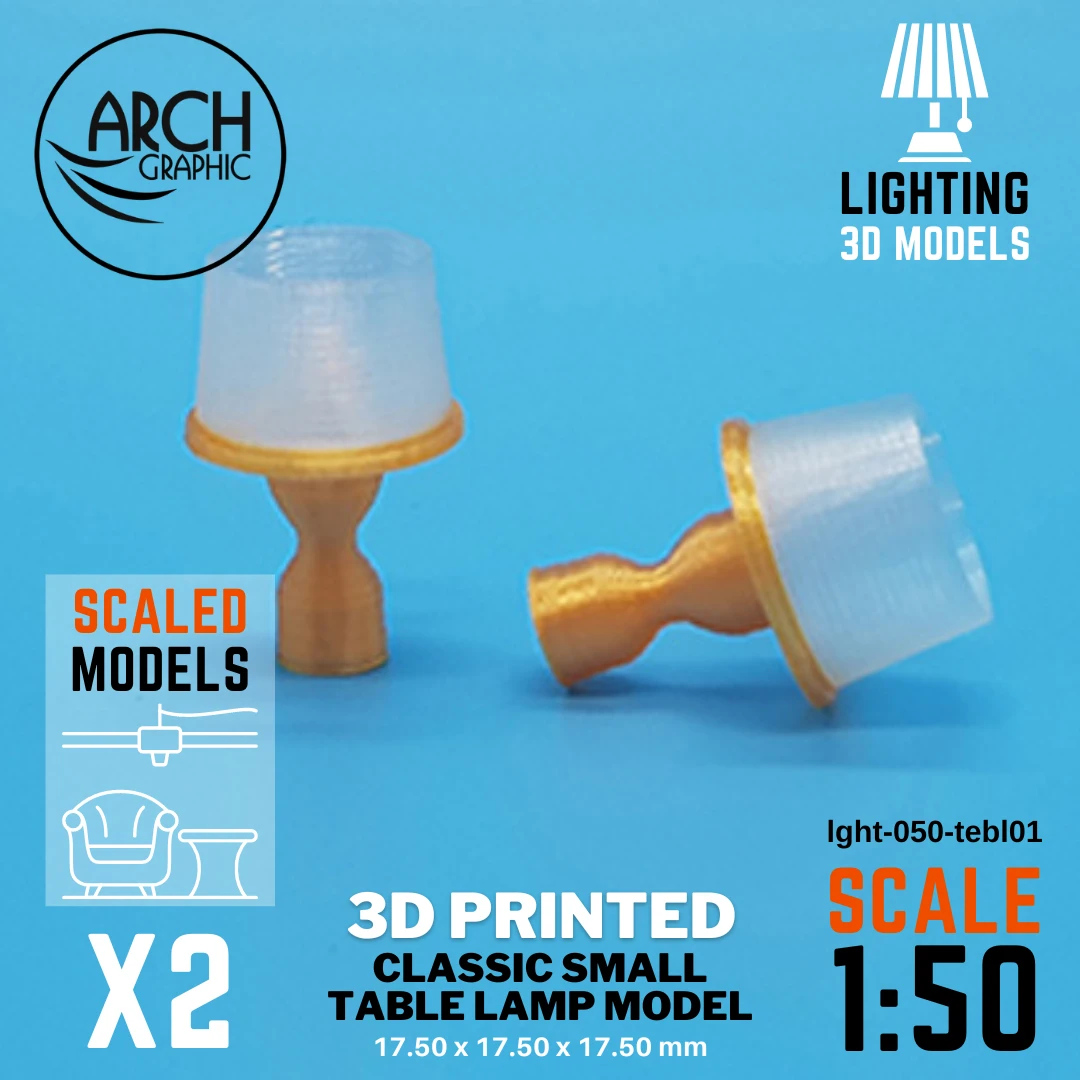 Best Quality 3D Print Shop in UAE Provides Classic Small Table Lamp 1:50 for best Interior Projects in Dubai