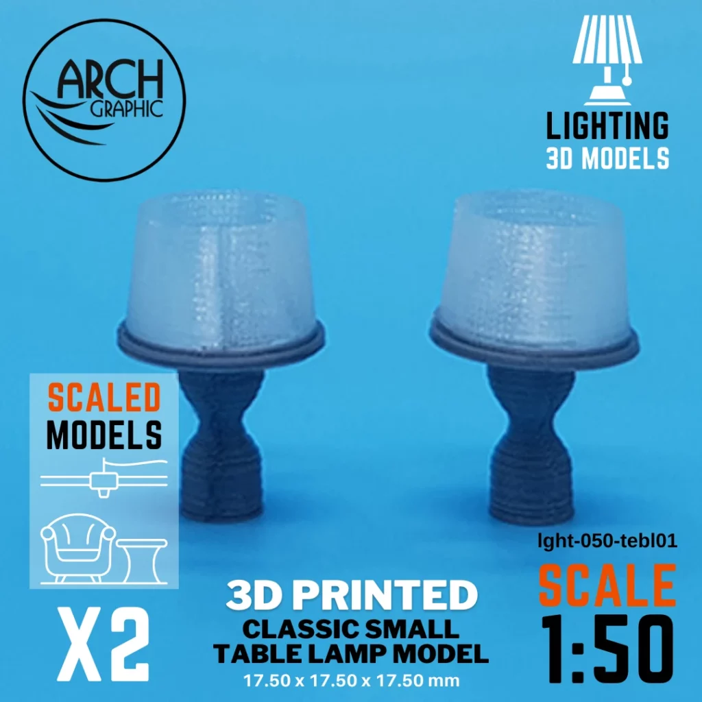 Cheap Price 3D Print Company in UAE Making Classic Small Table Lamp 1:50 to make the Best 3D Printed Models in UAE