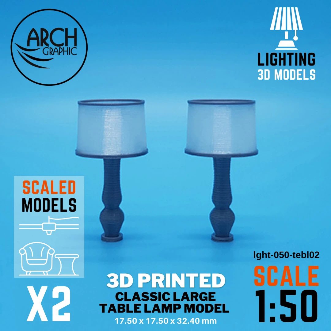 Fast 3D Printing Service in Dubai Provides Classic Large Table Lamp Scale 1:50 to help Interior Designers Making Best 3D printed Models in UAE