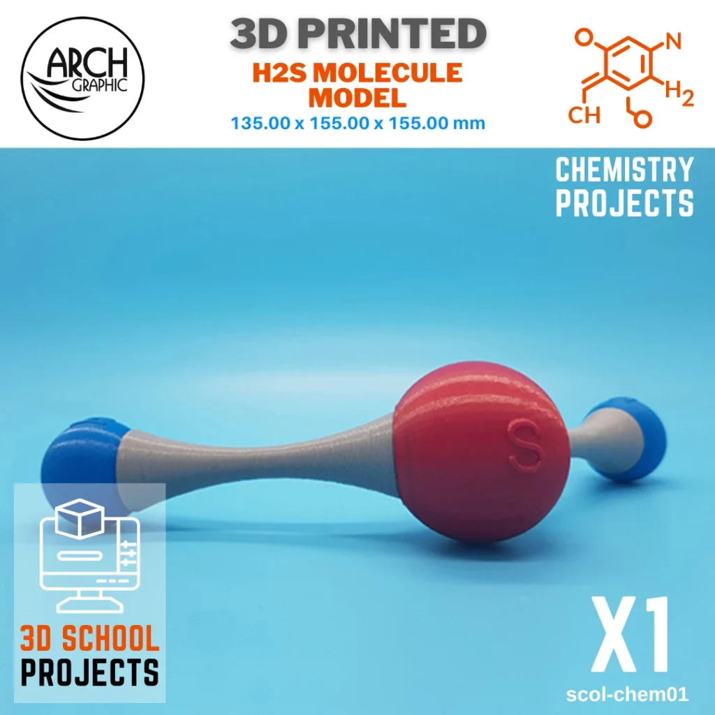 3D Printed H2S Molecule by ARCH GRAPHIC Best 3D Printing Company in UAE