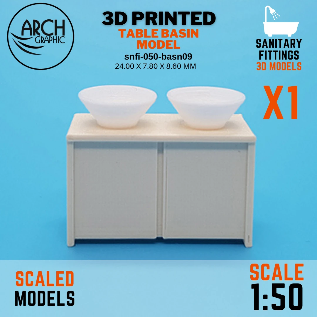 Best Online 3D Printing Company making Rounded Basin Models 1:50